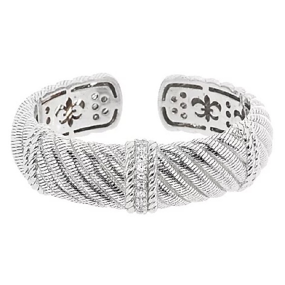 JUDITH RIPKA Solid Sterling Silver Hinged Bangle - Picture 1 of 10